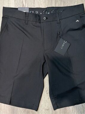 J.Lindeberg Black Golf Performance Shorts Size 33 Light Poly material NWT